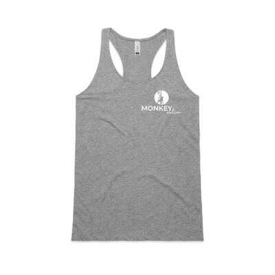 Womens Black Racer back Tank Thumbnail