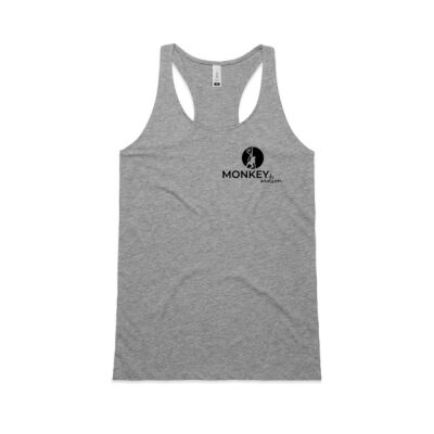 Woman's White racer bank tank  Thumbnail